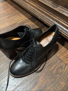 Patricia Nash Black Leather Lace-Up Ankle Booties